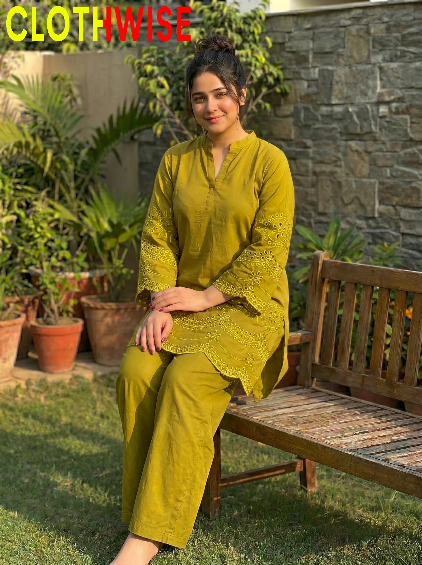 CottonCut Dhani Cotton Lawn Suit – Sitting Pose