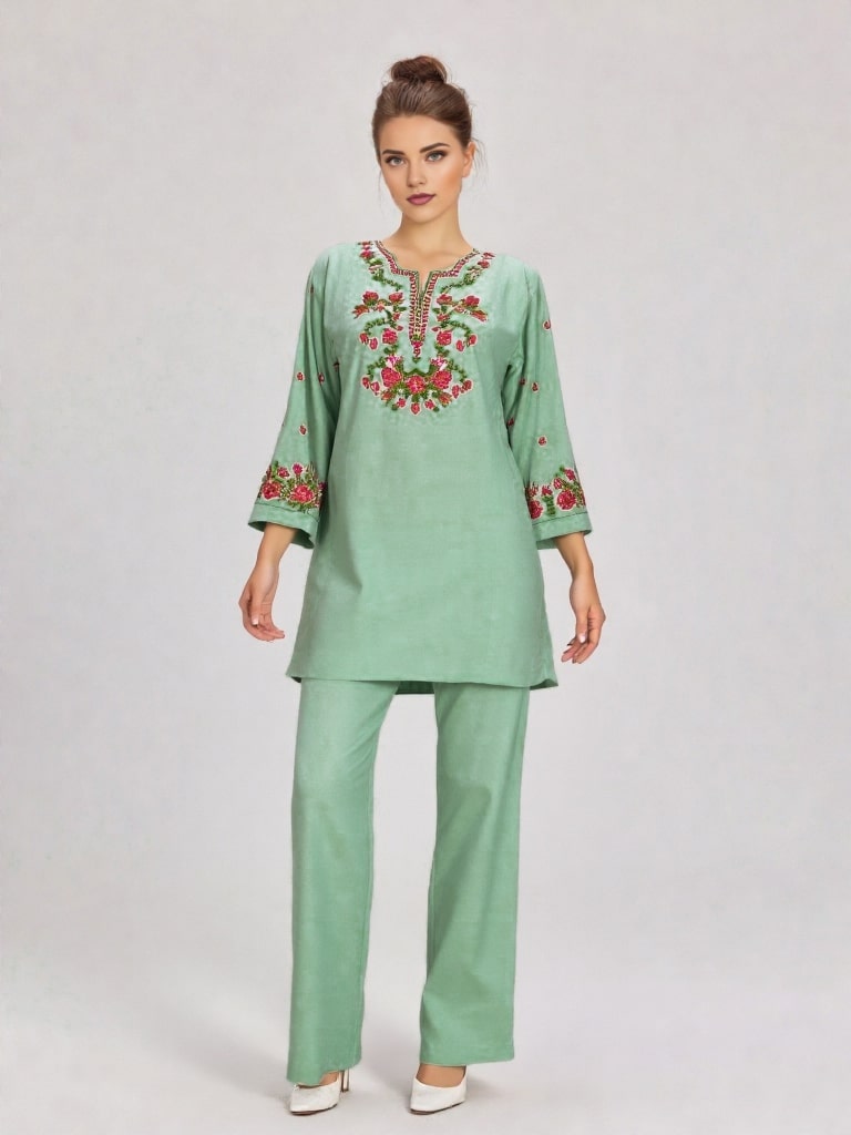 Rangzaar – 2 Piece Embroidered Cotton Co-ord Set for Girls & Women