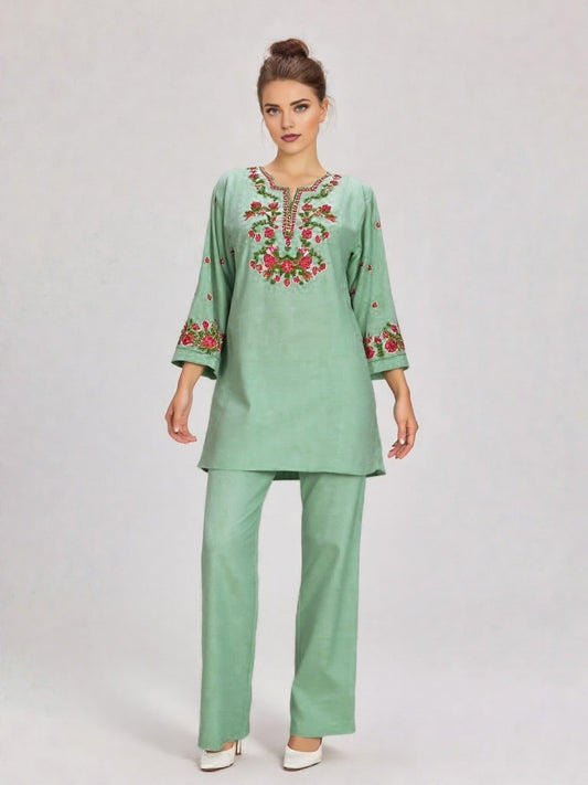 Rangzaar – 2 Piece Embroidered Cotton Co-ord Set for Girls & Women