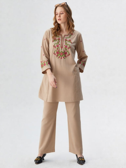 Rangzaar – 2 Piece Embroidered Cotton Co-ord Set for Girls & Women