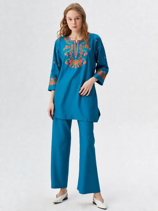 Rangzaar – 2 Piece Embroidered Cotton Co-ord Set for Girls & Women