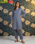 Zayra - Slate Grey Printed 2 Piece Lawn Suit - Pakistani Women Pret | CLOTHWISE