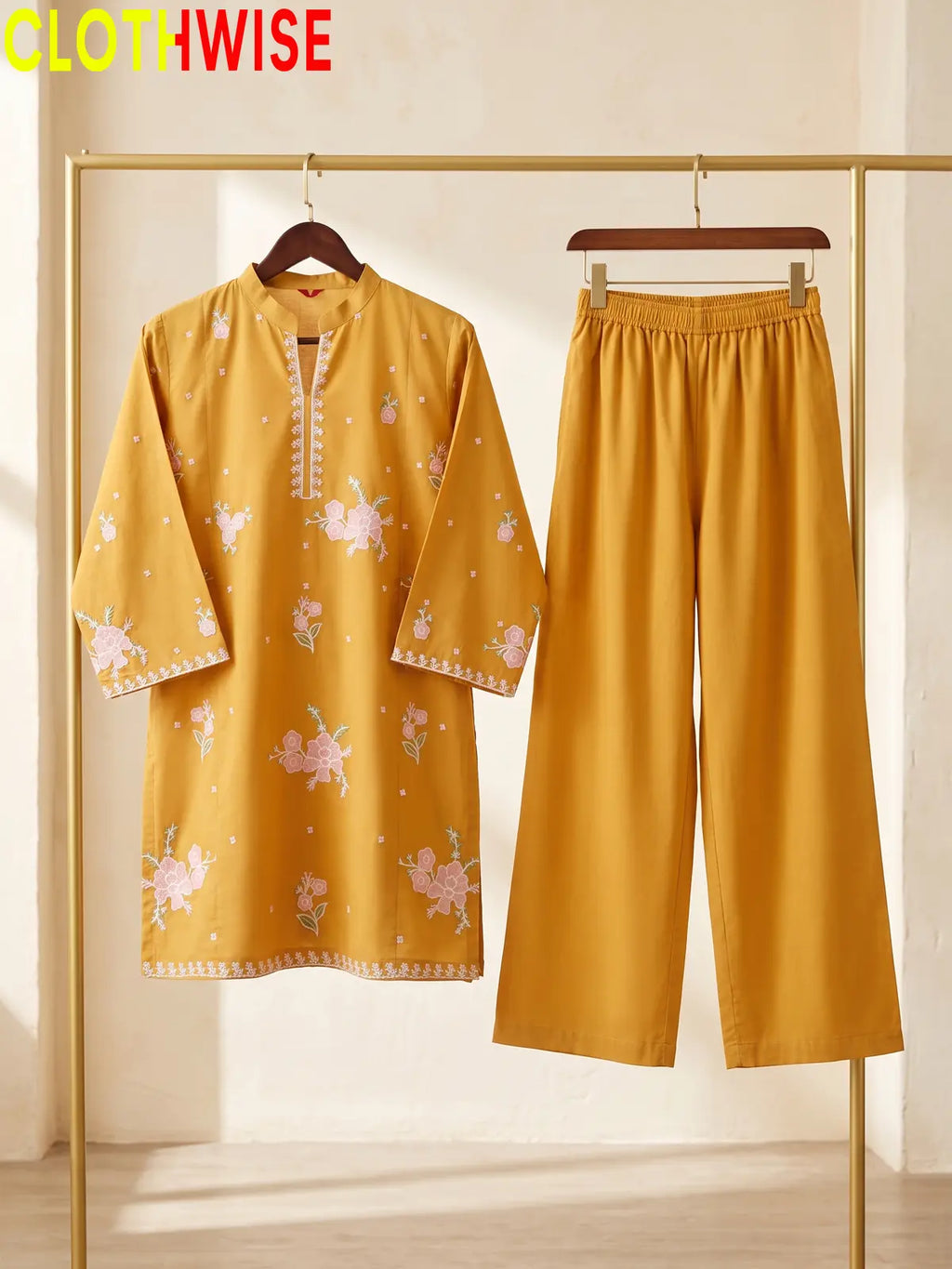 Marias – 2 Piece Stitched Embroidered Tunic & Flapper | CLOTHWISE