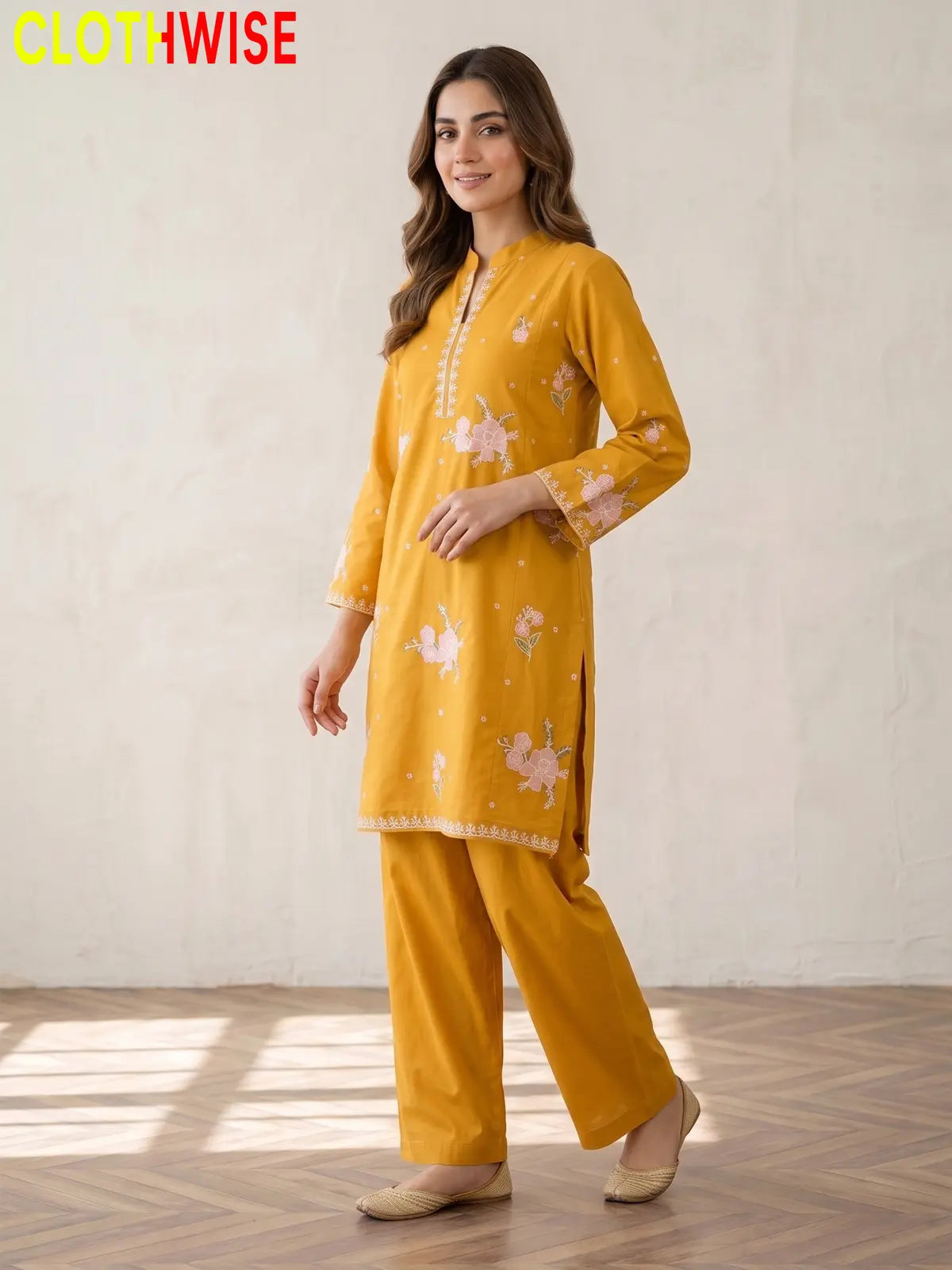 Marias – 2 Piece Stitched Embroidered Tunic & Flapper | CLOTHWISE