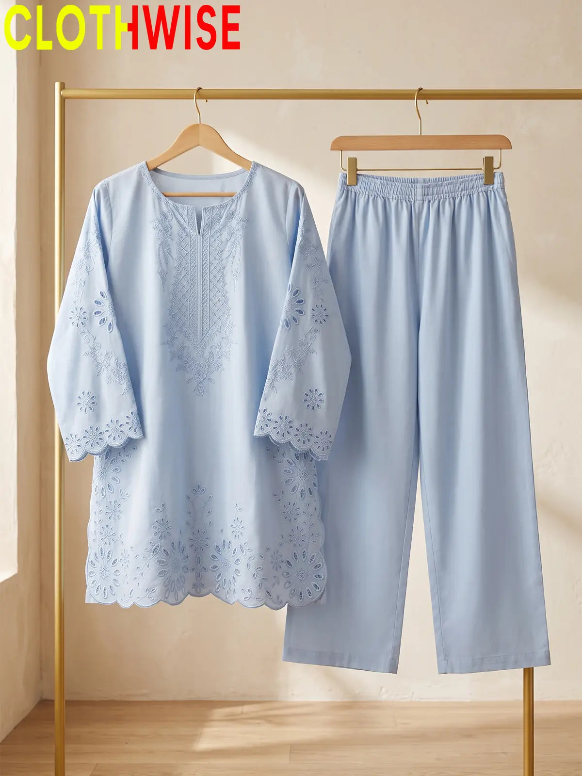 Flavia – Embroidered 2 Piece Co-ord Set for Women | Clothwise