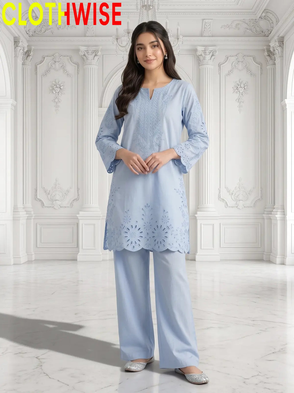 Flavia – Embroidered 2 Piece Co-ord Set for Women | Clothwise