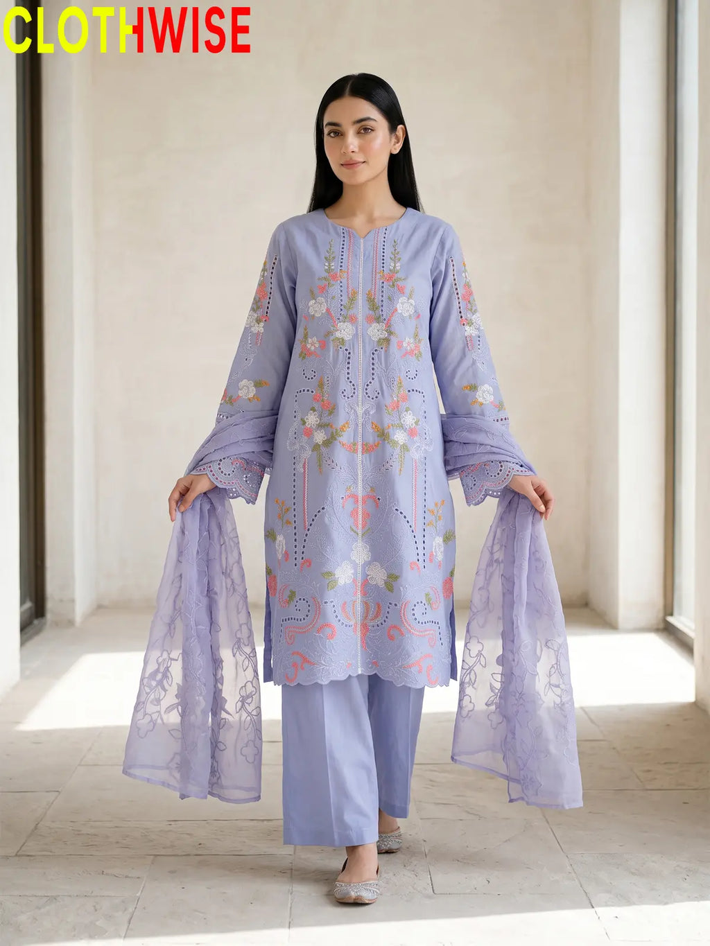 Dilkash – 3 Piece & 2 Piece Embroidered Lawn Suit with Embroidered Chiffion Dupatta