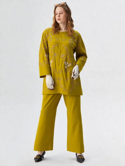 Elsa – Heavy Embroidered 2-Piece Co-ord Set with Farshi Trouser | CLOTHWISE