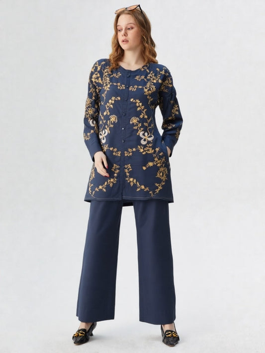 Elsa – Heavy Embroidered 2-Piece Co-ord Set with Farshi Trouser | CLOTHWISE