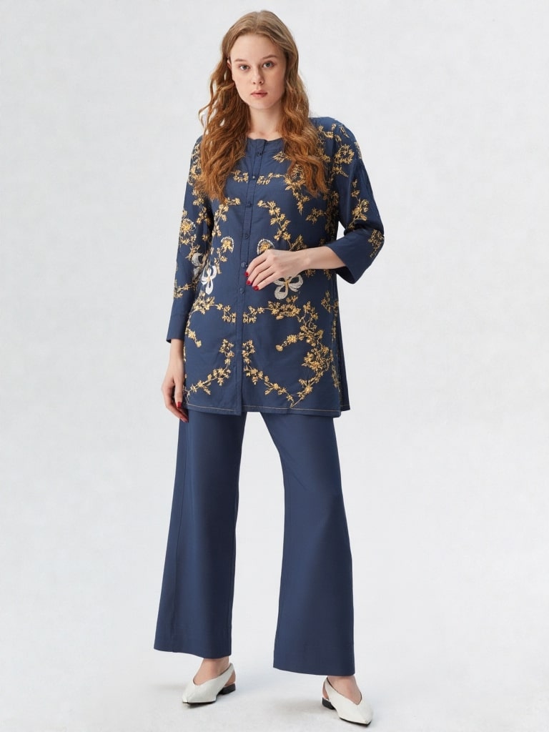 Elsa – Heavy Embroidered 2-Piece Co-ord Set with Farshi Trouser | CLOTHWISE
