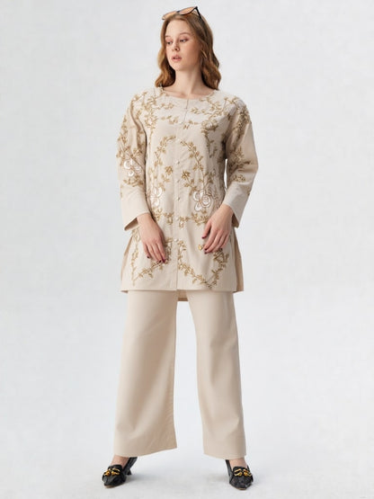 Elsa – Heavy Embroidered 2-Piece Co-ord Set with Farshi Trouser | CLOTHWISE