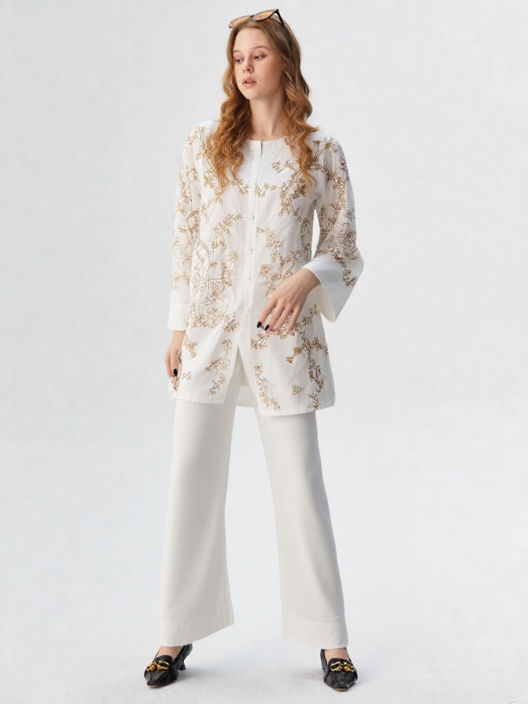Elsa – Heavy Embroidered 2-Piece Co-ord Set with Farshi Trouser | CLOTHWISE