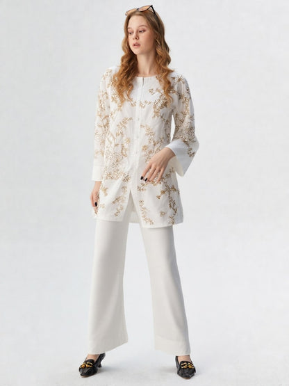 Elsa – Heavy Embroidered 2-Piece Co-ord Set with Farshi Trouser | CLOTHWISE