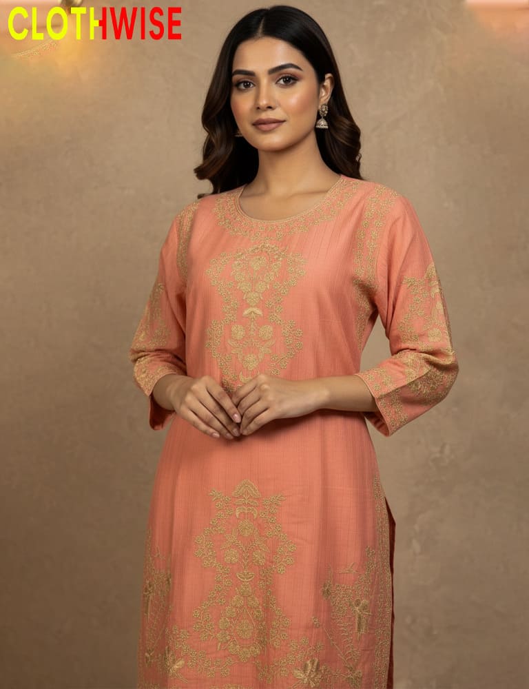 Riwaj – Heavy Embroidered Jacquard Cotton 3-Piece Pink Suit | Eid Edition
