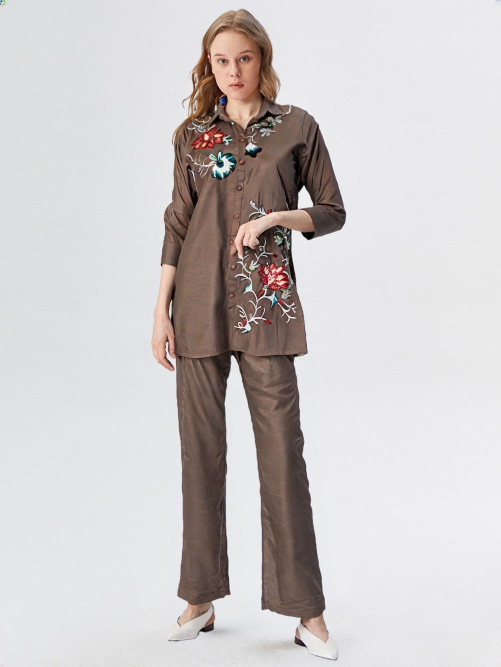 Lotus – Intricately Embroidered Co-ord Set by CLOTHWISE