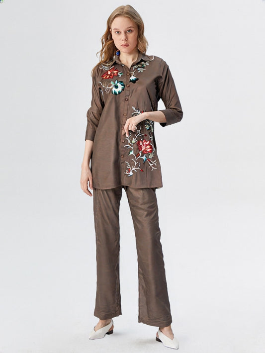 Lotus – Intricately Embroidered Co-ord Set by CLOTHWISE