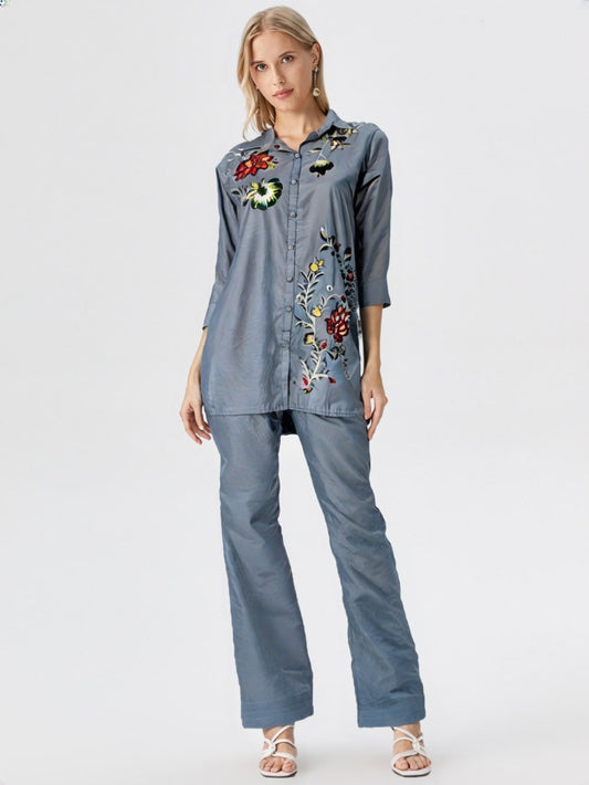 Lotus – Intricately Embroidered Co-ord Set by CLOTHWISE