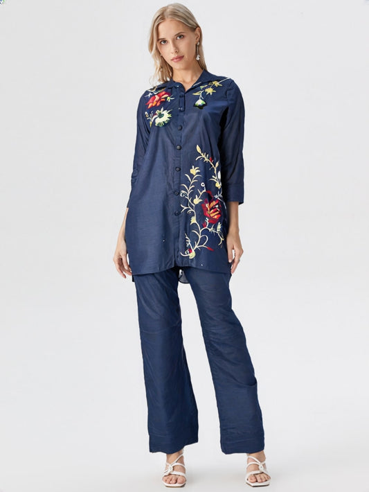 Lotus – Intricately Embroidered Co-ord Set by CLOTHWISE