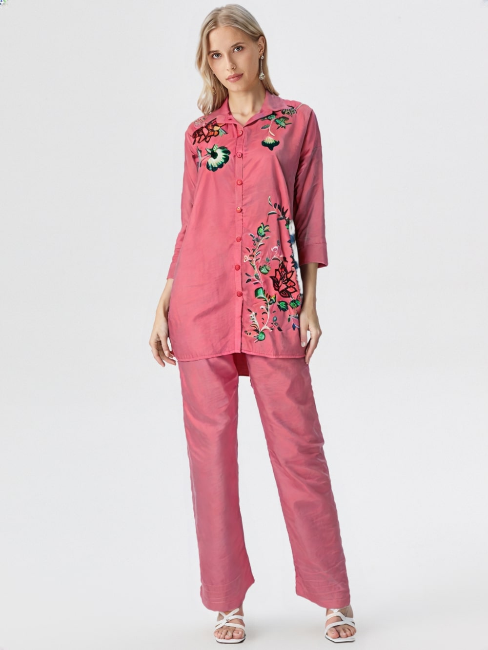 Lotus – Intricately Embroidered Co-ord Set by CLOTHWISE