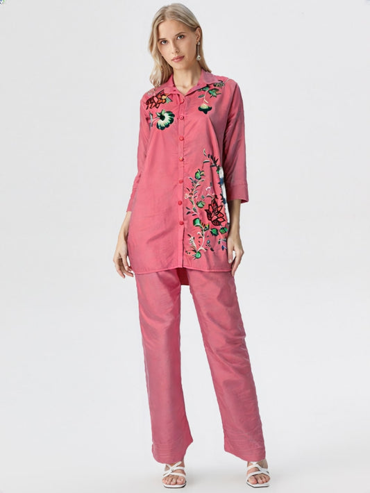 Lotus – Intricately Embroidered Co-ord Set by CLOTHWISE