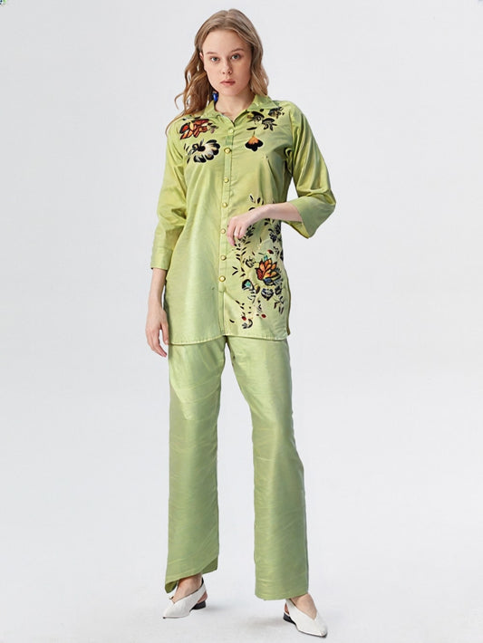 Lotus – Intricately Embroidered Co-ord Set by CLOTHWISE