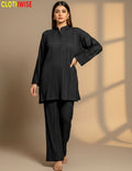Urbanex – Western 2-Piece Lycra Black Co-Ord Set by Clothwise - Pakistani Women Pret | CLOTHWISE