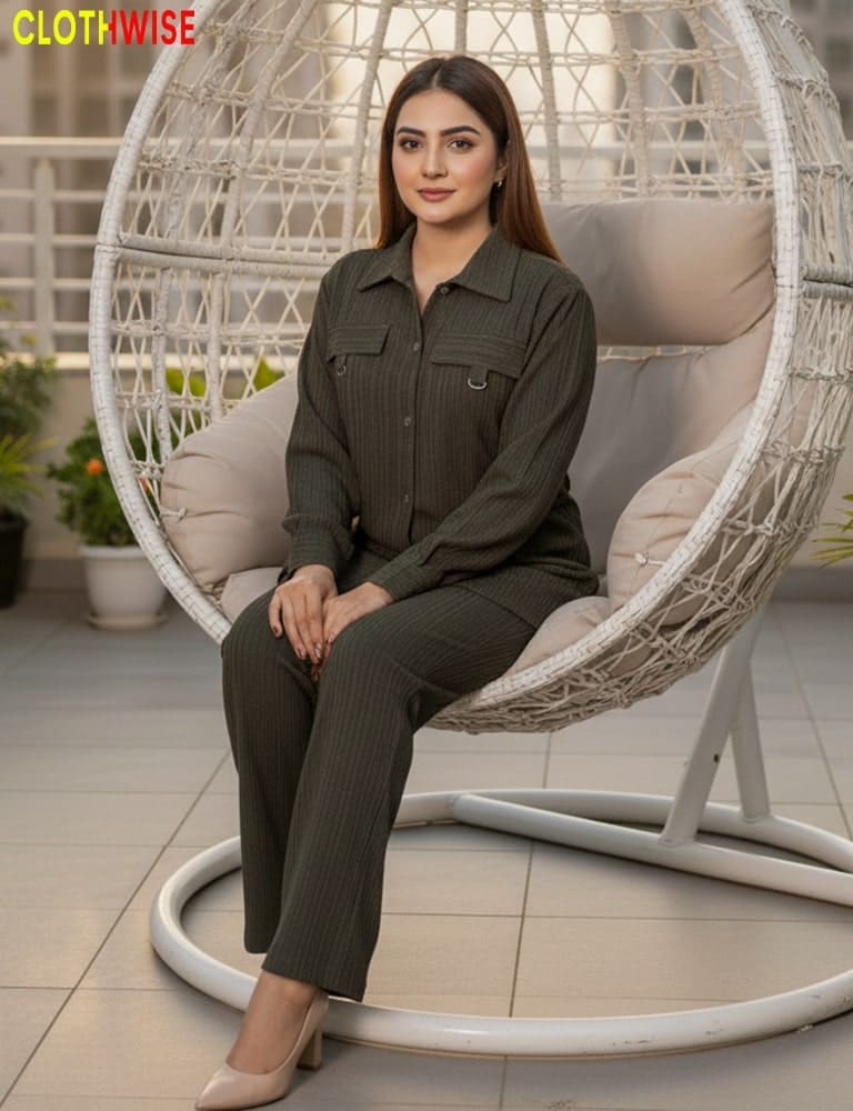 women wearing lycra co0ord set western style by clothwise