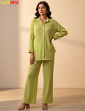 Urbanex – Western 2-Piece Lycra Lemon Co-Ord Set by Clothwise - Pakistani Women Pret | CLOTHWISE