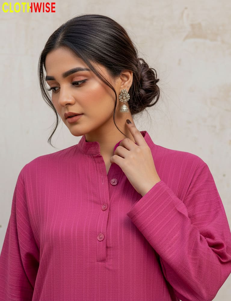 Urbanex Western 2-piece lycra Pink co-ord set by Clothwise. - Pakistani Women Pret | CLOTHWISE