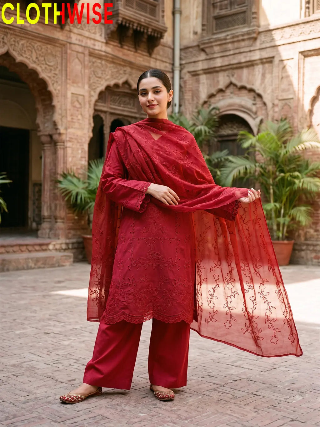 Mehrunisa – 2 & 3 Piece Embroidered Cutwork Lawn Suit with Chiffon Dupatta