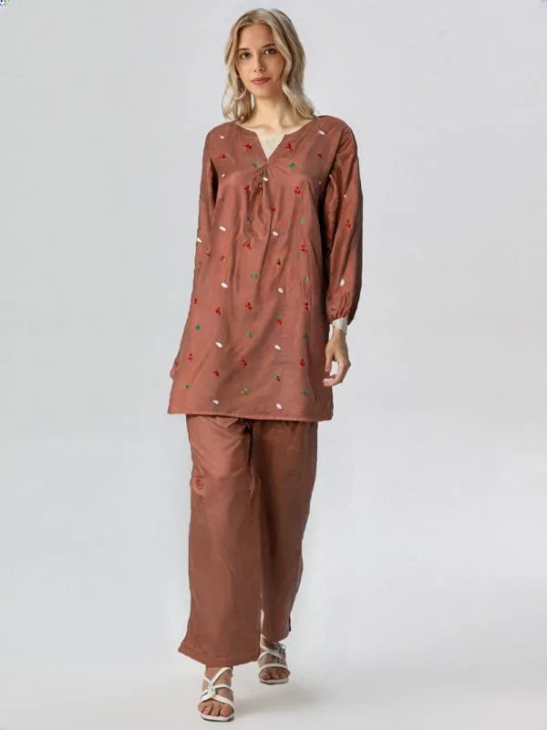 Blossom – Embroidered Co-ord Set with Side Pockets
