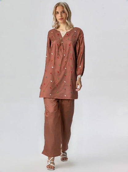 Blossom – Embroidered Co-ord Set with Side Pockets