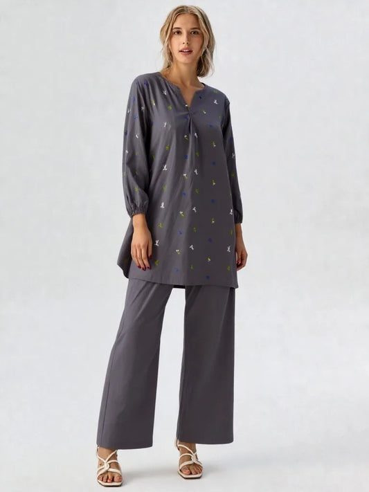 Blossom – Embroidered Co-ord Set with Side Pockets