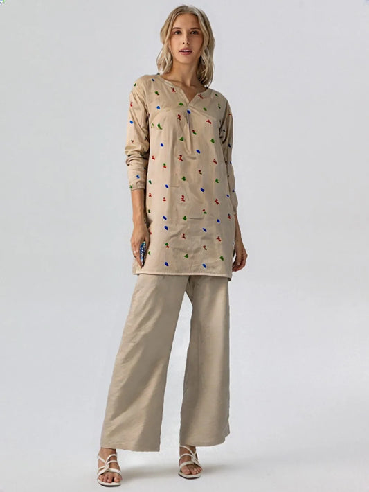 Blossom – Embroidered Co-ord Set with Side Pockets
