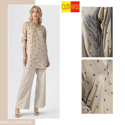 Blossom – Embroidered Co-ord Set with Side Pockets