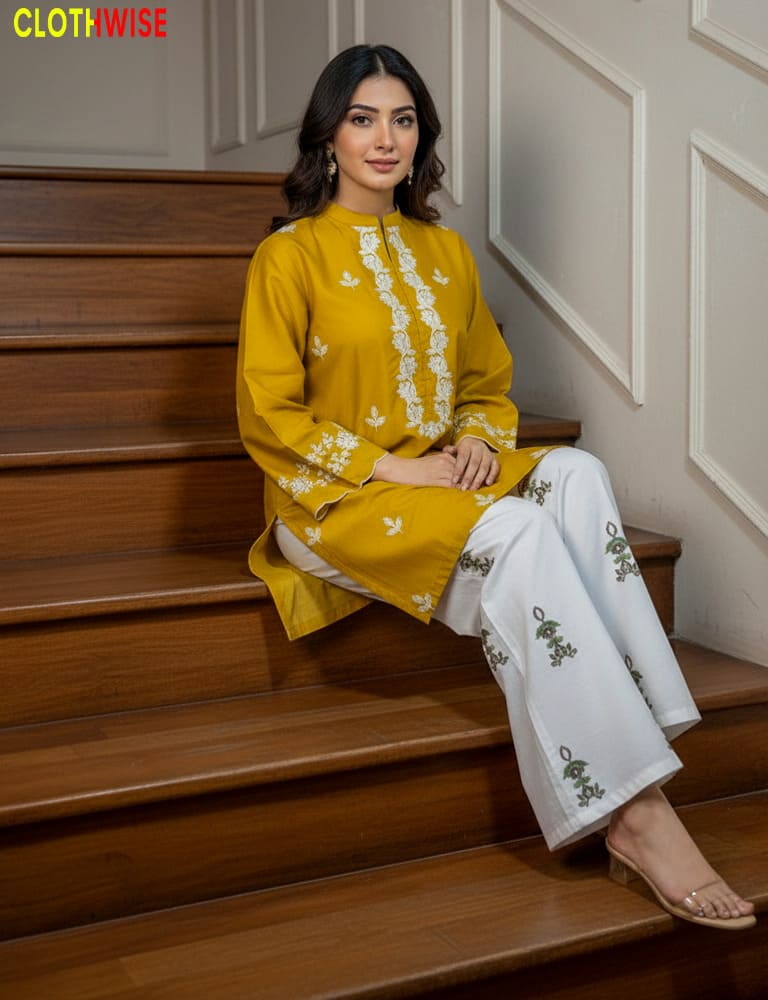 women wearing mustard co-ord set 