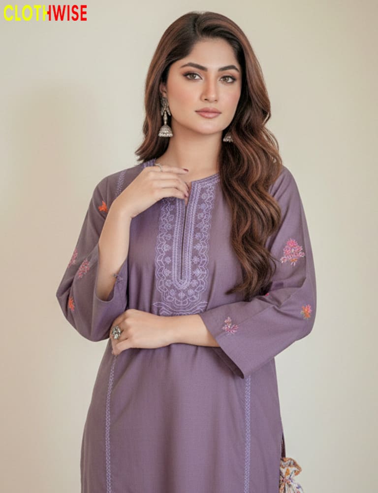 Inspired by Hania Amir: Clothwise Embroidered Cotton Berry Co-ord Set
