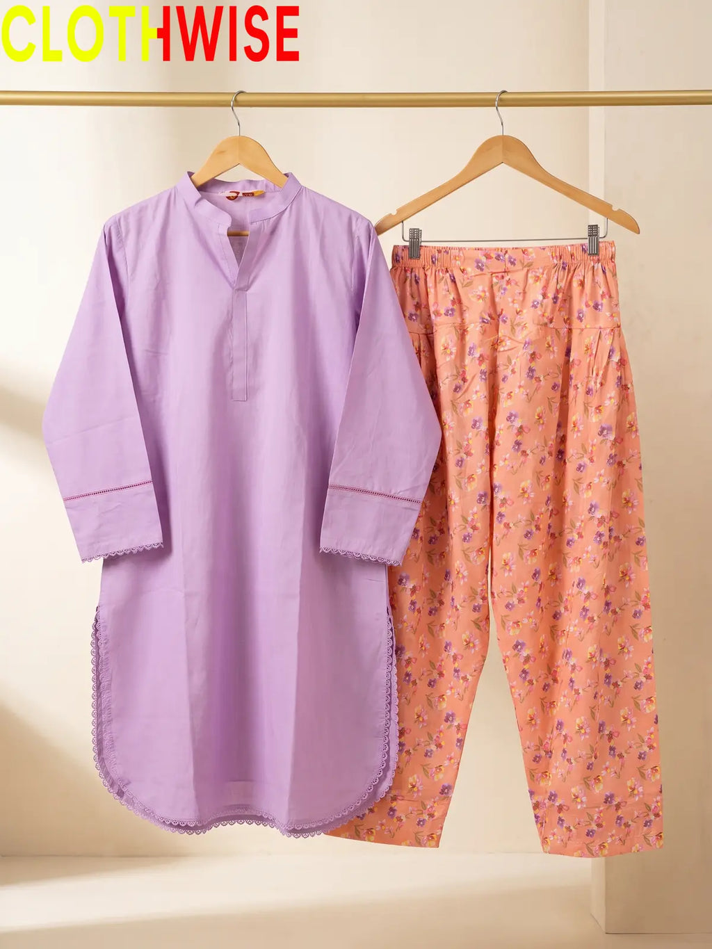 Nazakat Lavender lawn top on hanger