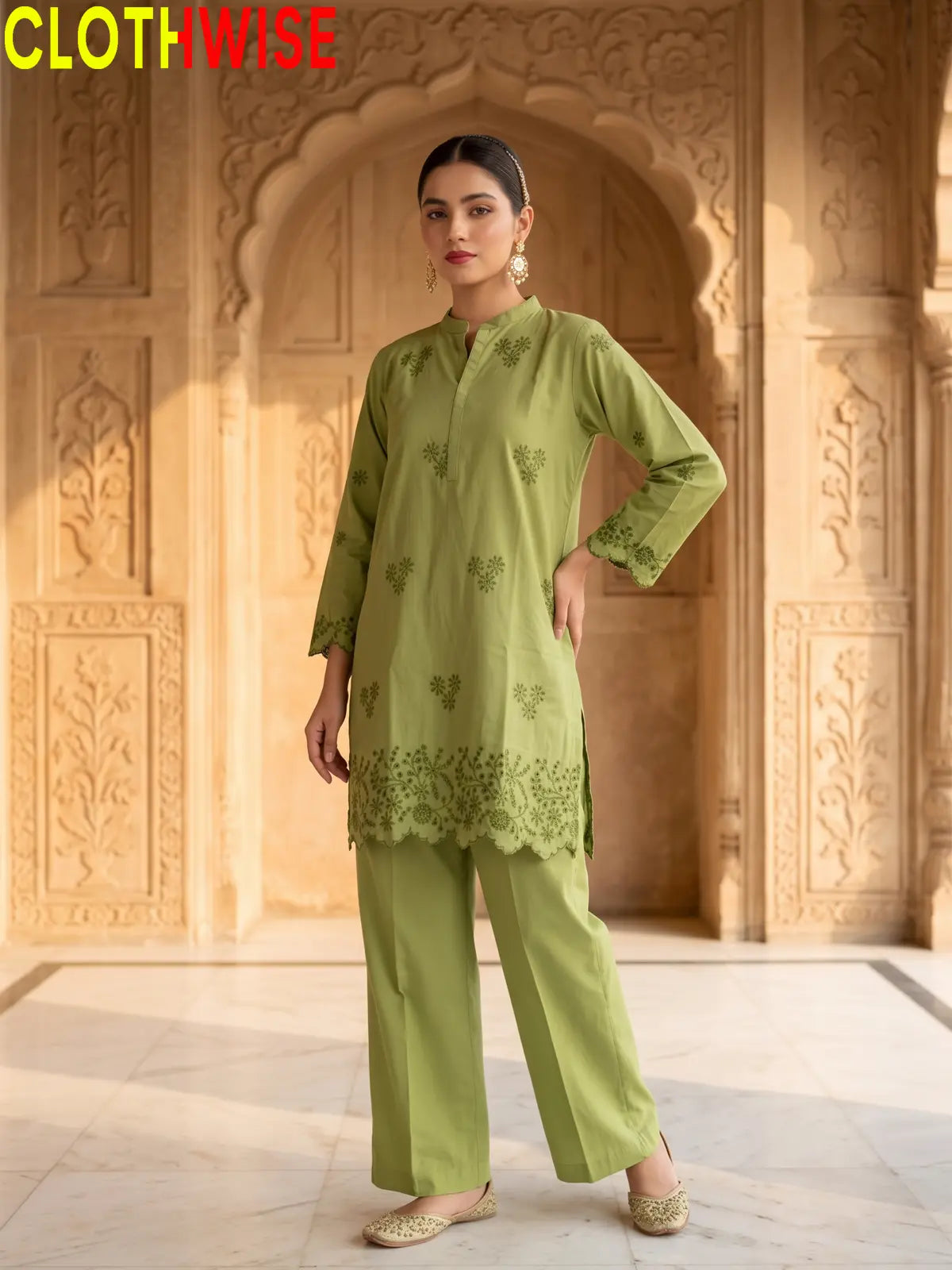 Zimal - Chikankari Embroidered 2Pc Cotton Suit | Eastern Wear