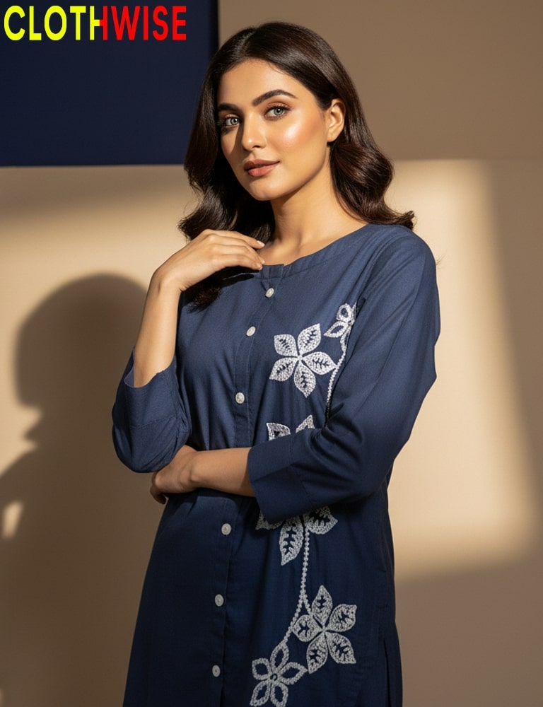 Soft breathable cotton embroidered matching outfit