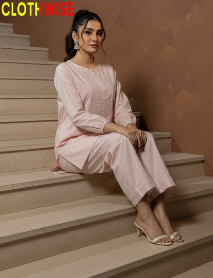 Lightweight cotton embroidered outfit for summer wear