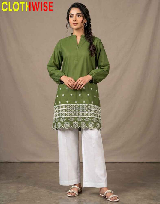 Lumiere – Paroot Embroidered Shirt with White Flapper Pant | 2 Piece Summer Set - Pakistani Women Pret | CLOTHWISE