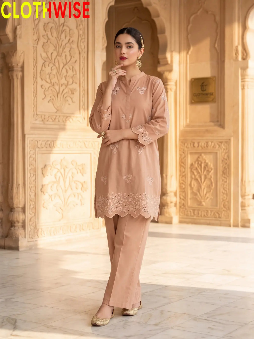 Zimal - Chikankari Embroidered 2Pc Cotton Suit | Eastern Wear