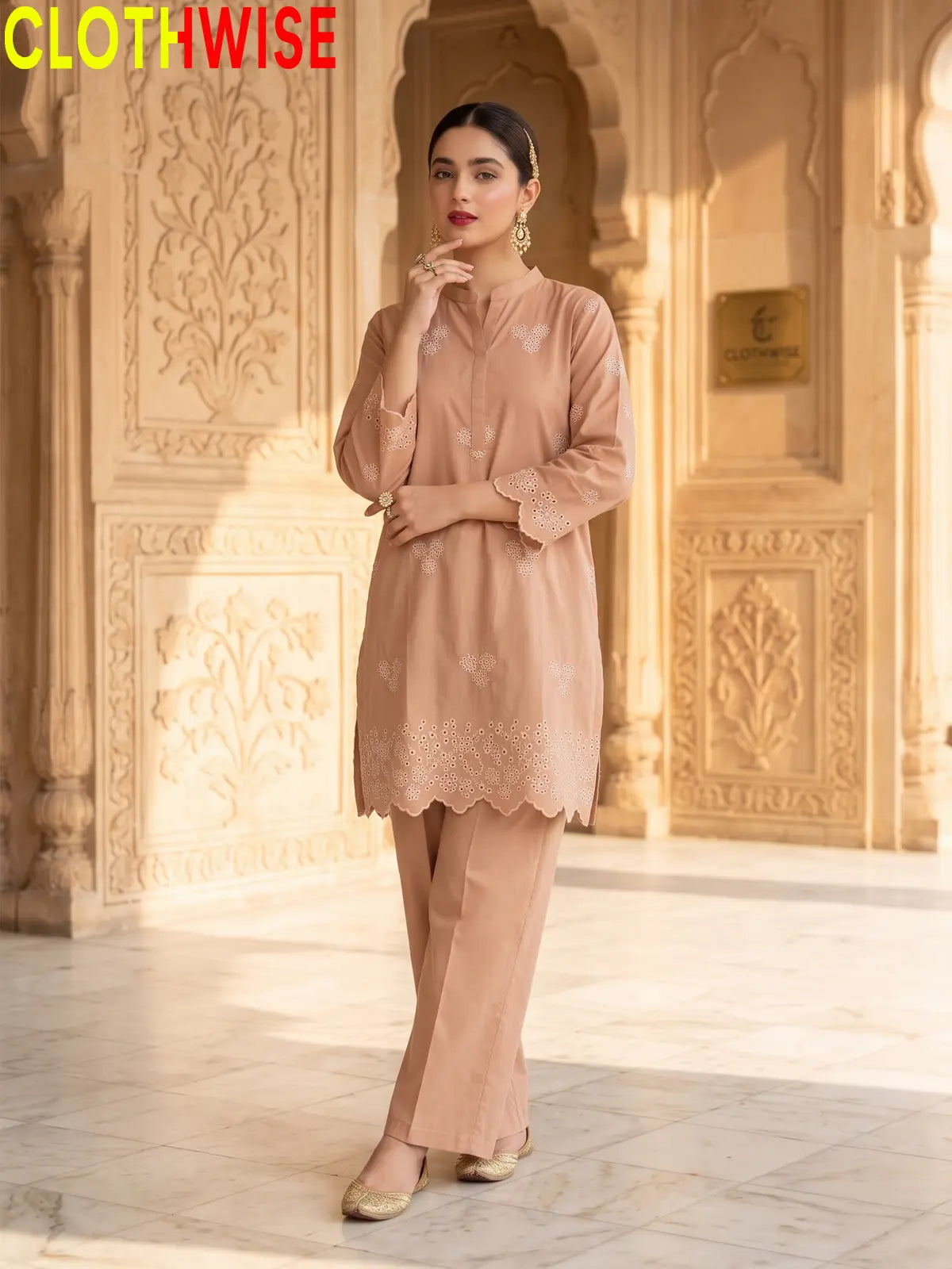 Zimal - Chikankari Embroidered 2Pc Cotton Suit | Eastern Wear