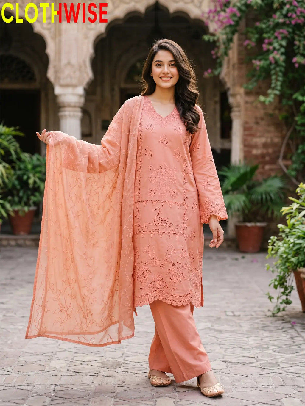 Mehrunisa – 2 & 3 Piece Embroidered Cutwork Lawn Suit with Chiffon Dupatta