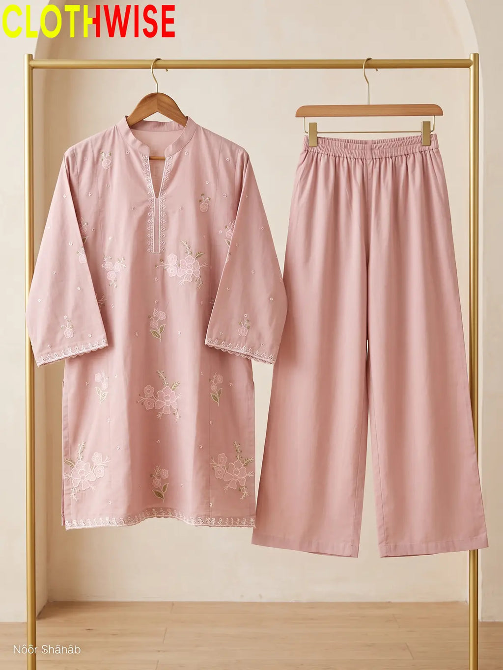 Marias – 2 Piece Stitched Embroidered Tunic & Flapper | CLOTHWISE