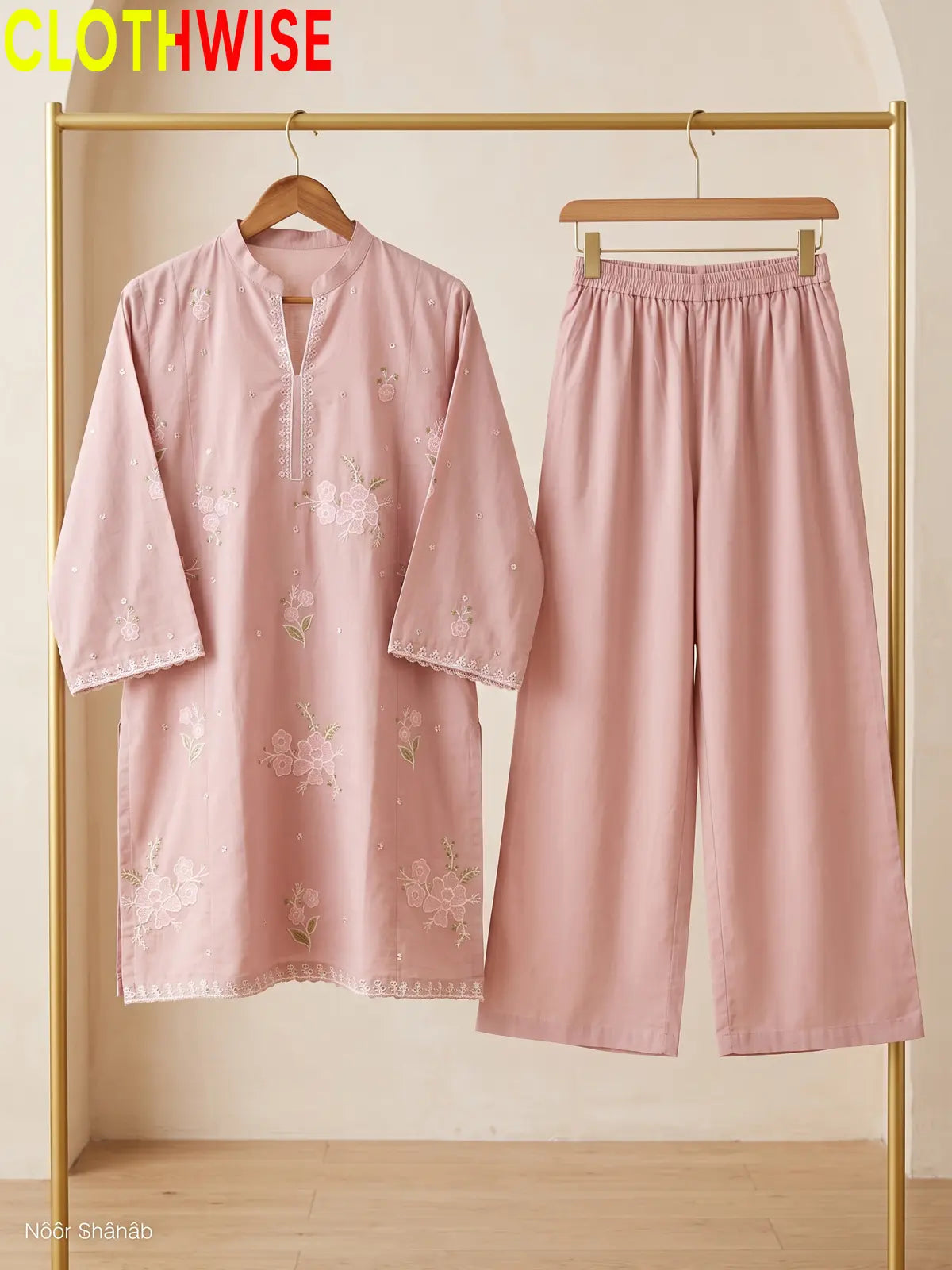 Marias – 2 Piece Stitched Embroidered Tunic & Flapper | CLOTHWISE