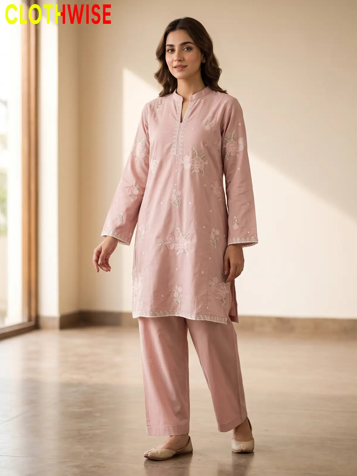 Marias – 2 Piece Stitched Embroidered Tunic & Flapper | CLOTHWISE