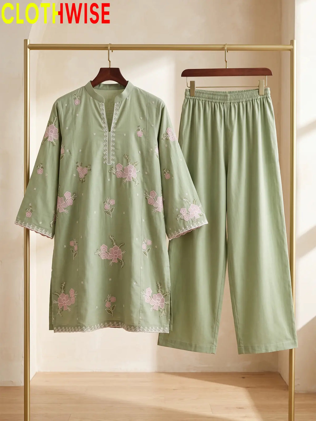 Marias – 2 Piece Stitched Embroidered Tunic & Flapper | CLOTHWISE