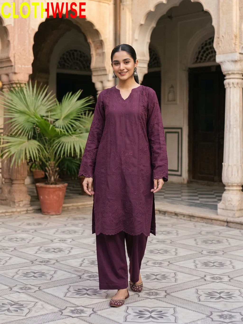 Mehrunisa – 2 & 3 Piece Embroidered Cutwork Lawn Suit with Chiffon Dupatta